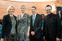 El equipo de ALKO durante el seminario de Mendoza. De izquierda a derecha: Hille Korhonen, Directora General Minna Alitalo, Gerente de Compras Petri Aalto, Gerente de Gestión Timo Tossavainen, Gerente de Producción