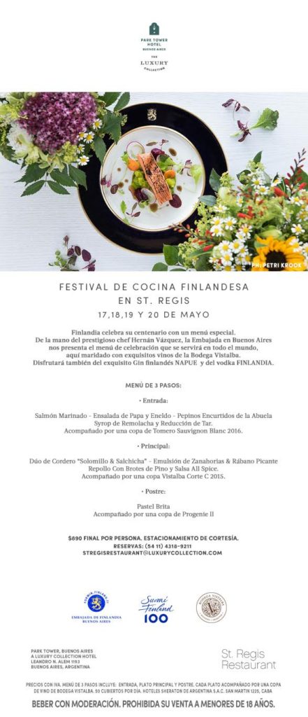 Suomalaisen gastronomiaviikon menu