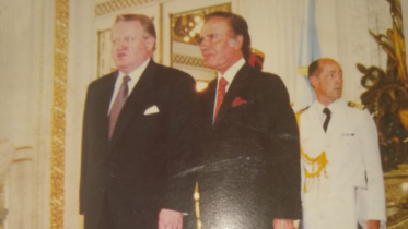 Visita de Martti Ahtisaari a la Argentina, en el año 1997, recibido por el Presidente Carlos Menem