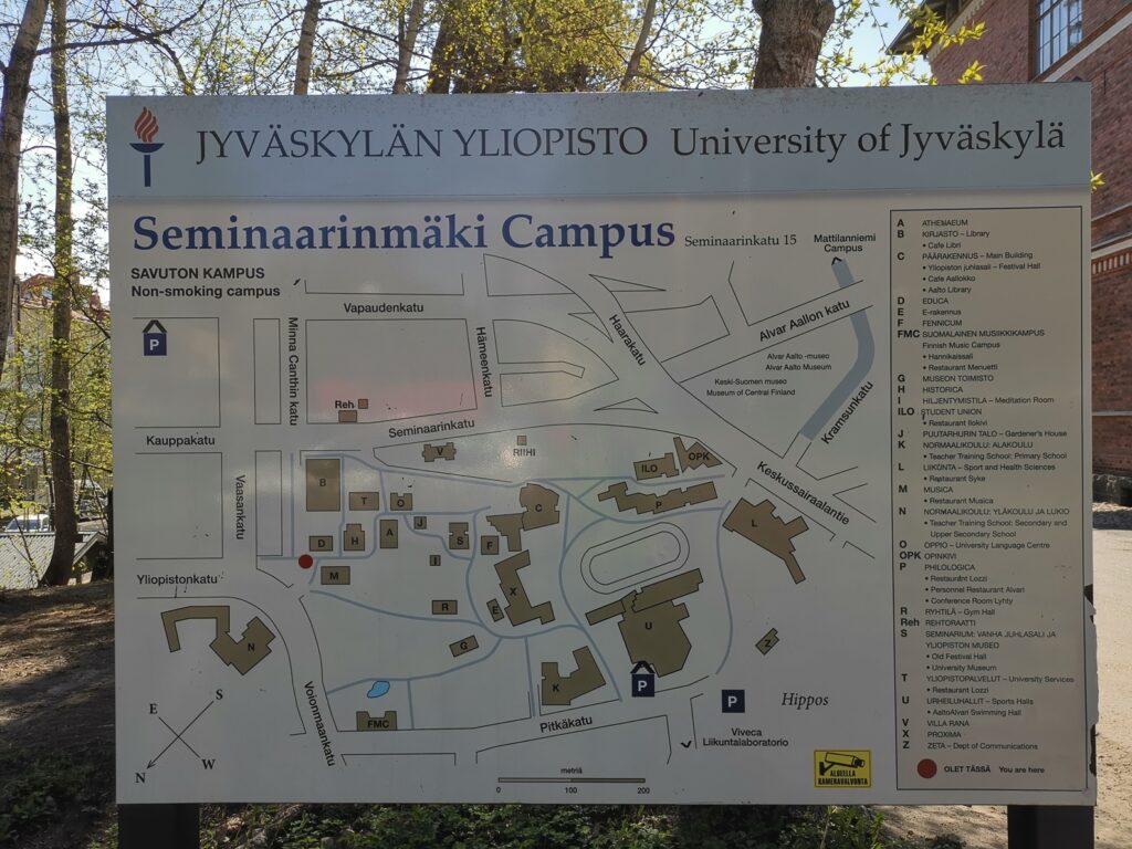 Seminaarinmäen kartta, Jyväskylän yliopisto